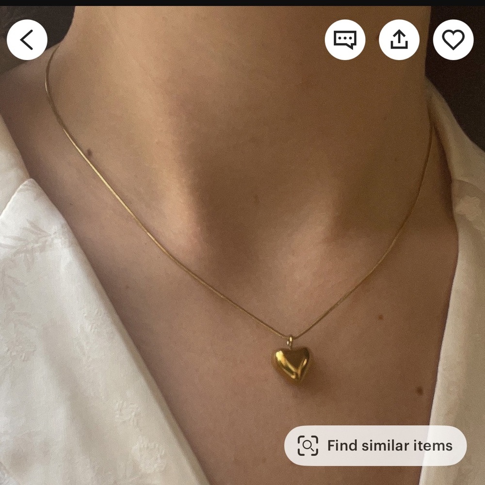 💛 Keachains Jewelry Gold Mini Puffed Heart Necklace 💛